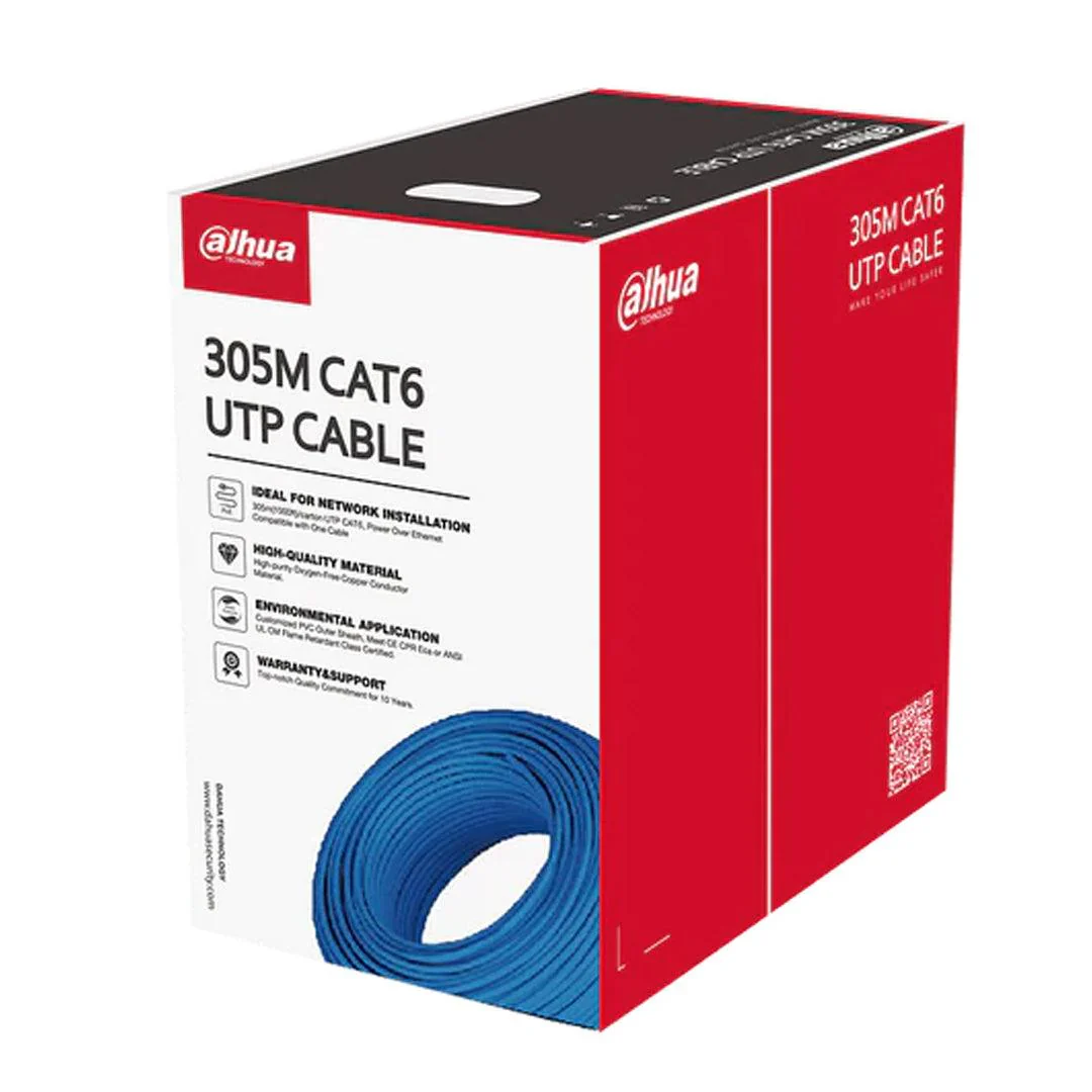 DAHUA 305m UTP CAT6 Network Cable - High-Performance Ethernet Roll - Blue | DH-PFM920I-6UN-C-BL DH-PFM920I-6UN-C-BL