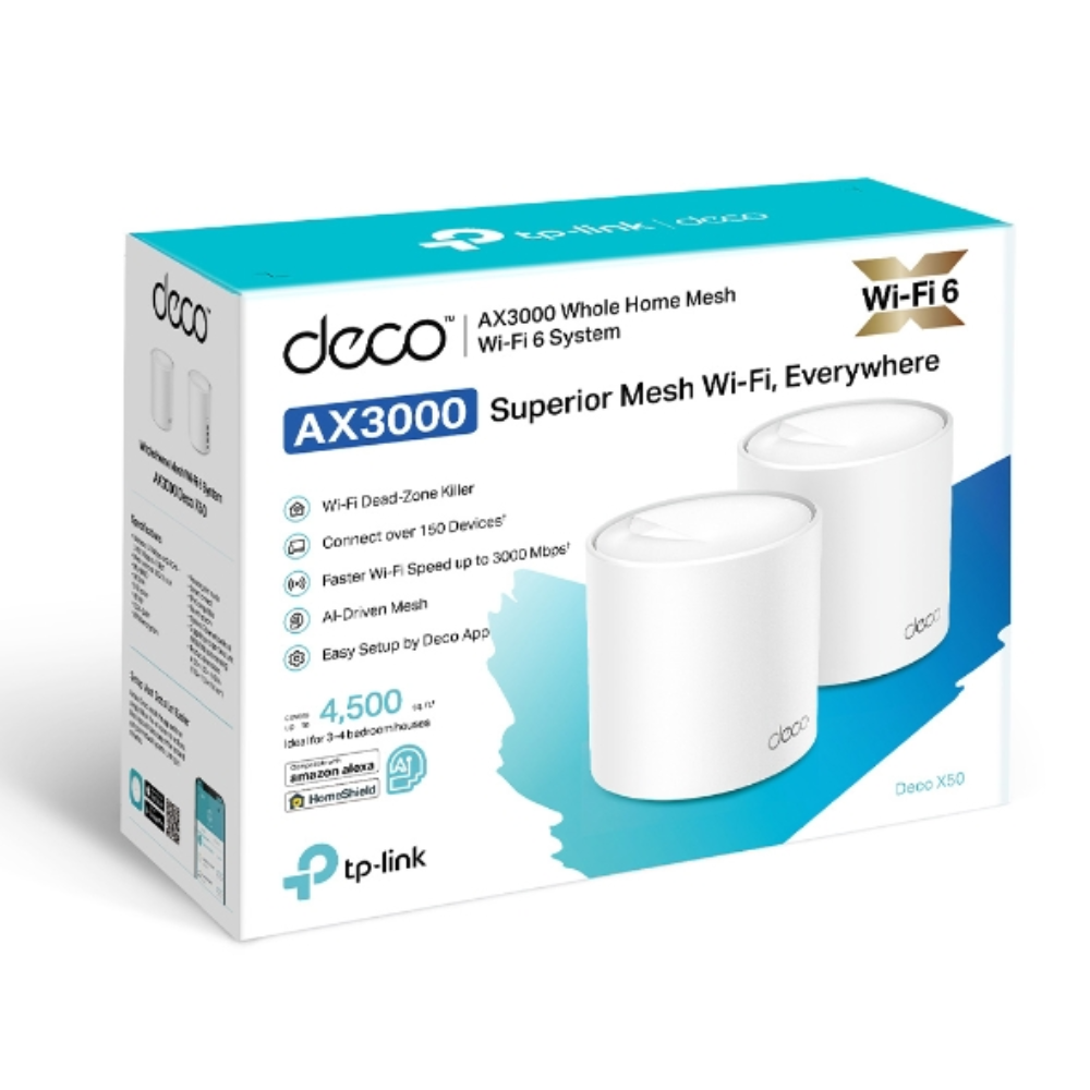 TP-Link AX3000 Whole Home Mesh WiFi 6 System, 2-Pack | Deco X50 Deco X50