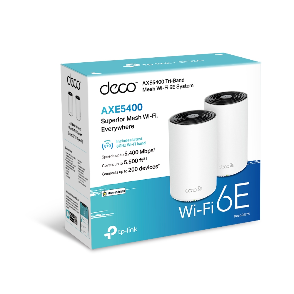 TP-Link AXE5400 Tri-Band Mesh Wi-Fi 6E System, 2-Pack | Deco XE75 Deco XE75