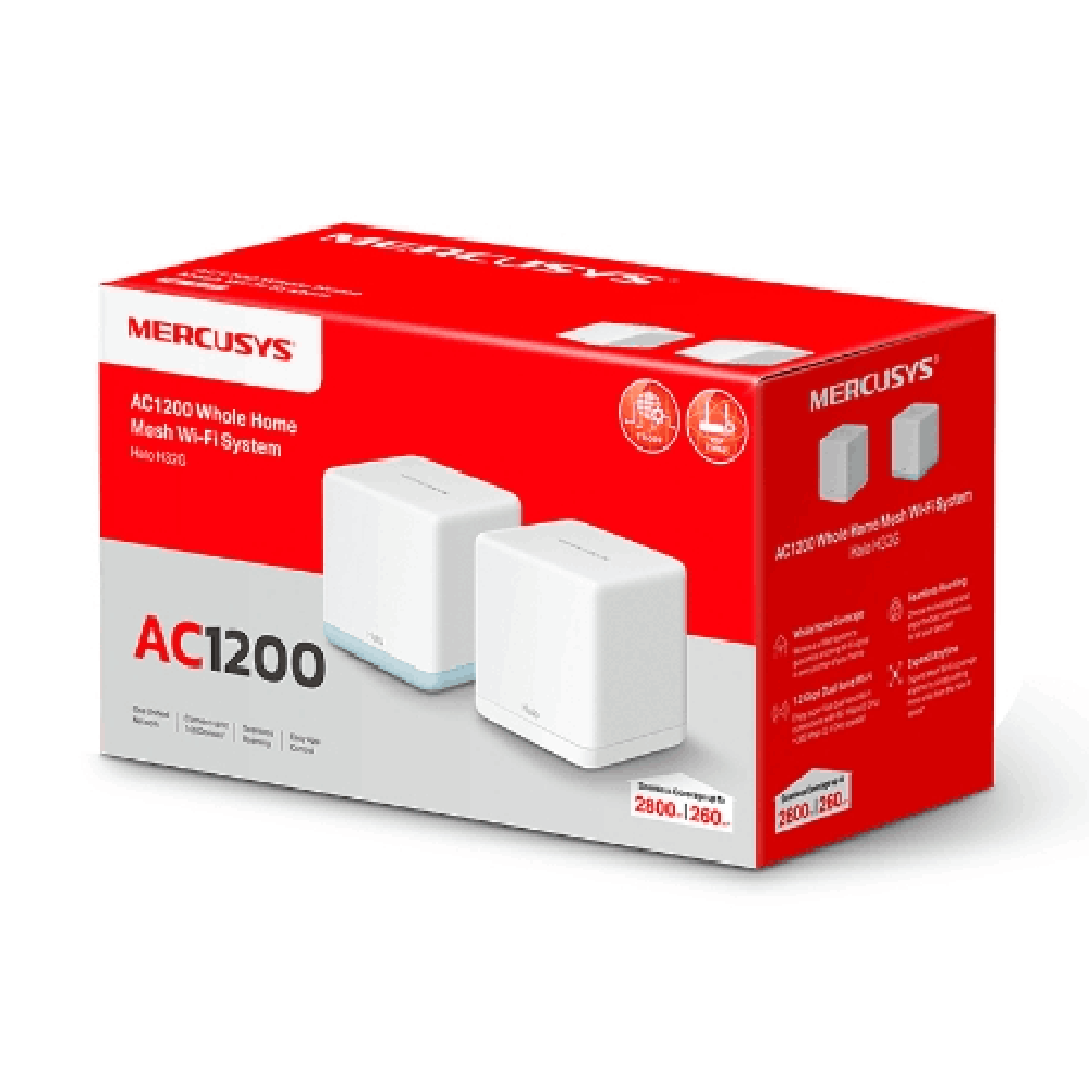 MERCUSYS AC1200 Whole Home Mesh Wi-Fi System, 2-pack | HALO H32G  HALO H32G