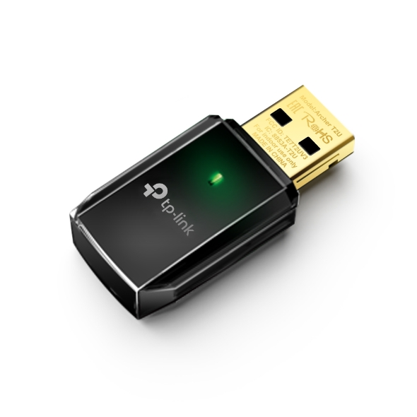 TP-Link T2U Mini USB WiFi Adapter - Dual-Band AC600 (200 Mbps 2.4 GHz / 433 Mbps 5 GHz) | Nano Size  T2U
