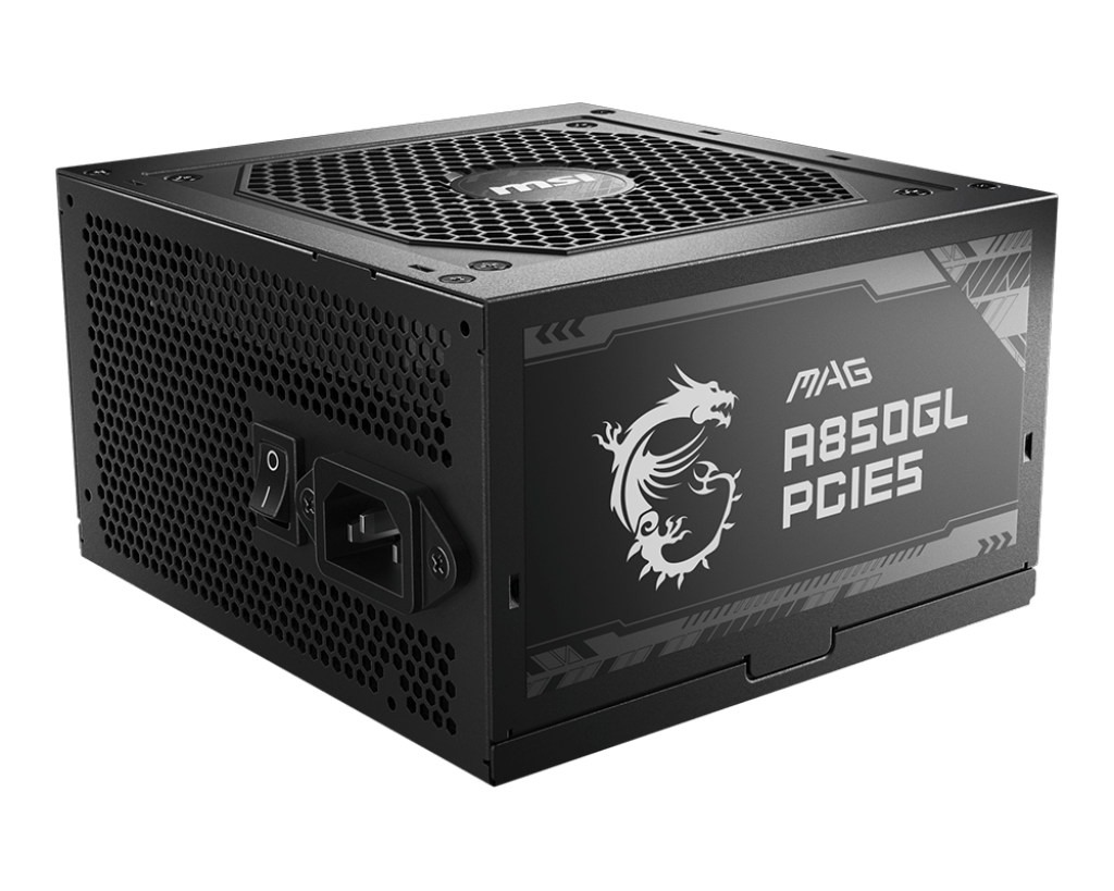 MSI MAG A850GL PCIE5 power supply offers 80 PLUS Gold 850W | 306-7ZP8A11-CE0  306-7ZP8A11-CE0