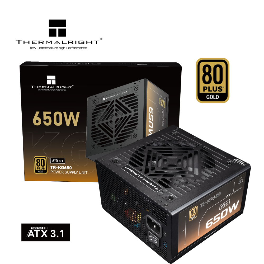 THERMALRIGHT 650W Gold Fully Modular ATX 3.1 Power Supply - Black | KG-650  KG-650