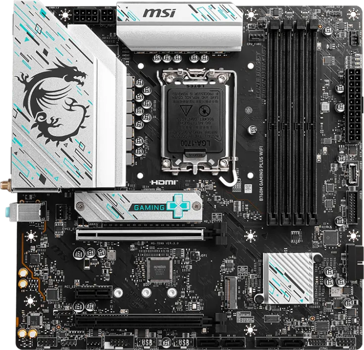 MSI B760M Gaming Plus WiFi DDR5 Motherboard (LGA1700, Intel B760, mATX)  911-7D99-064