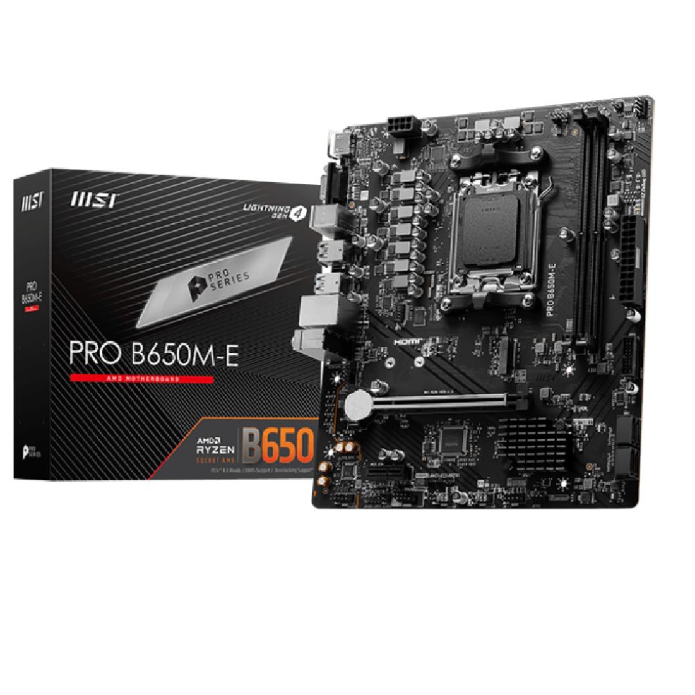 MSI PRO B650M-E DDR5 Motherboard - AMD AM5 Socket, Micro-ATX B650M-E