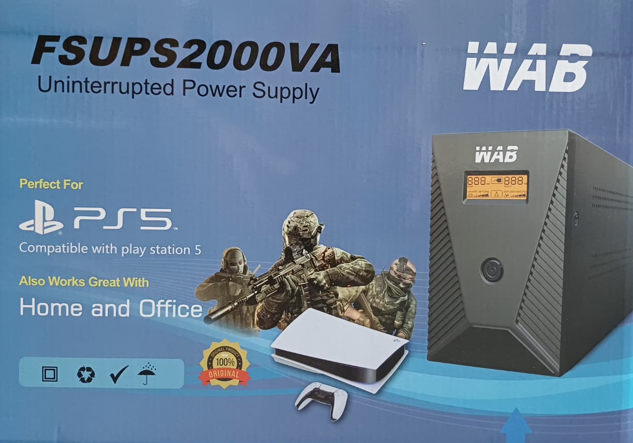 WAB 2000VA UPS Backup Power System for PS5, Home & Office  WAB2000