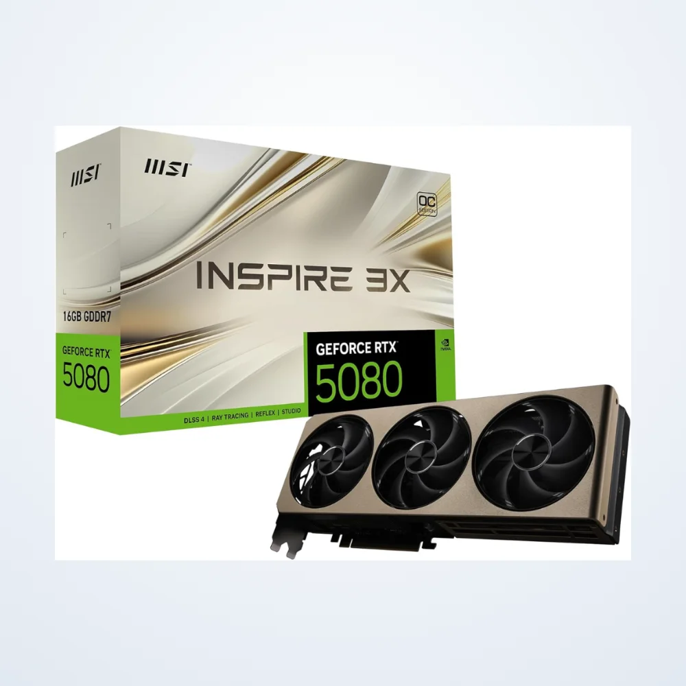 MSI  GeForce RTX 5080 16GB INSPIRE 3X OC Graphics Card  912-V531-203