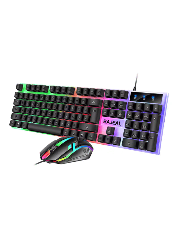 BAJEAL  LED Light 104 Keys USB Wired  Feel Gaming Keyboard Mouse Combos  T350 Mechanical
