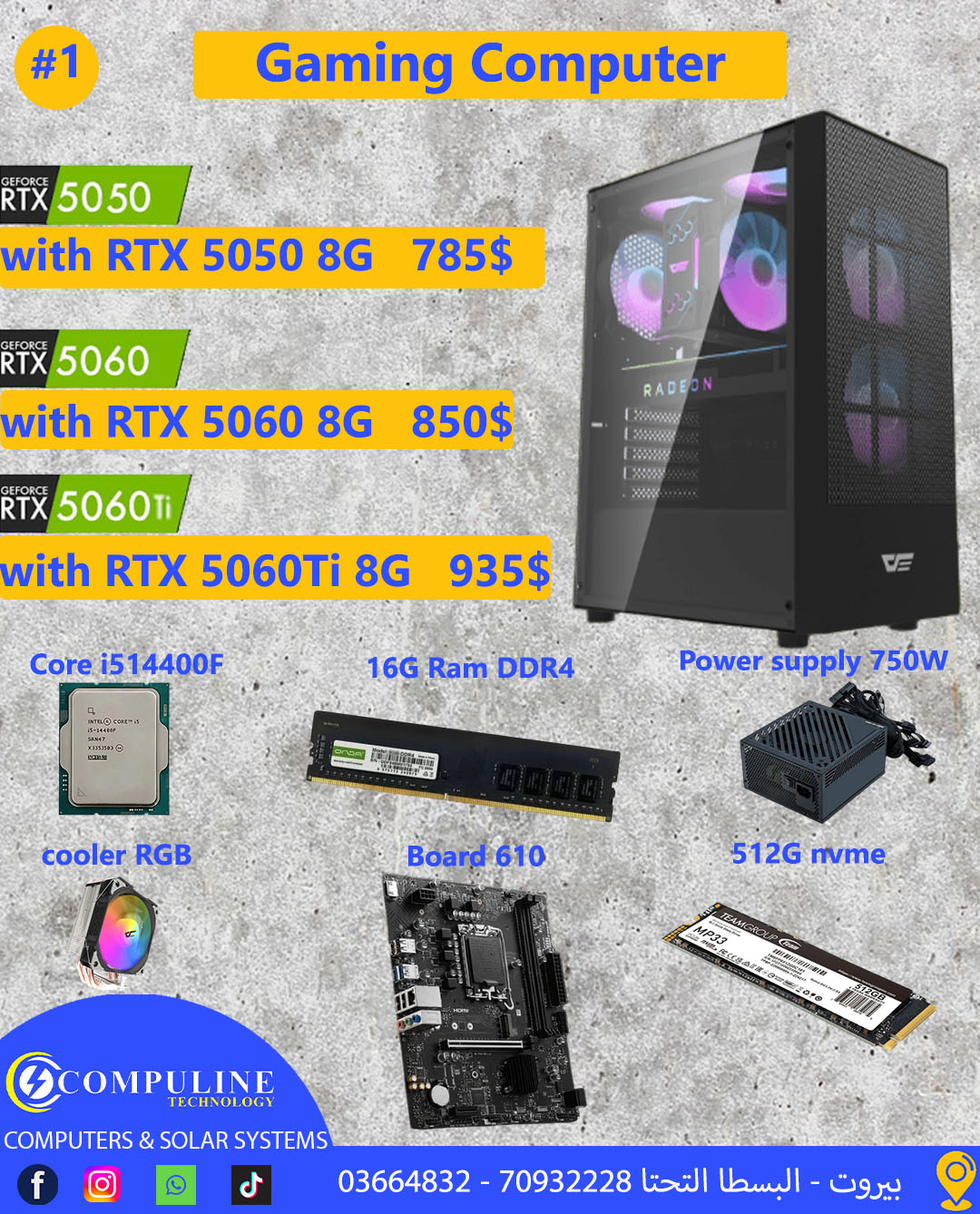 FIRST OFFER core i5 14400f With RTX 5060 Ti O1