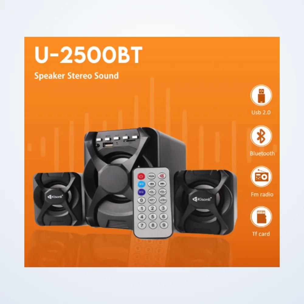 KISONLI Wired USB 2.1 Bluetooth Speaker U-2500BT