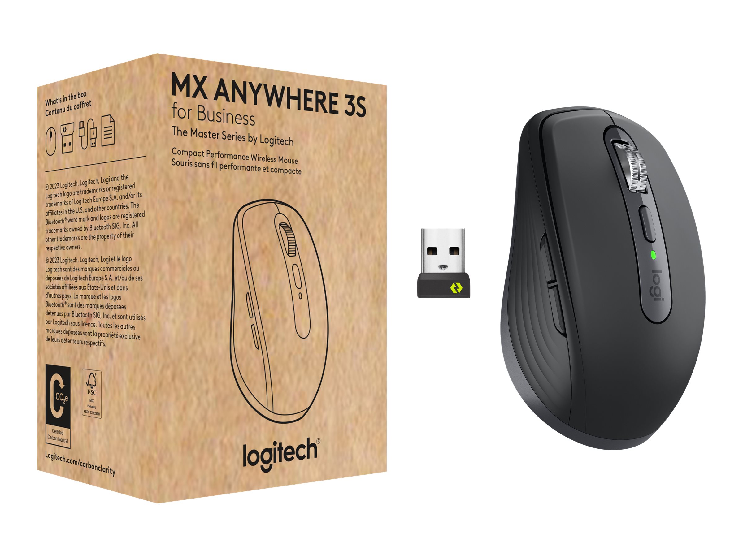 LOGITECH Wireless/Bluetooth Mouse MX Anywhere 3S 6 Buttons Pale Gray 910-006930