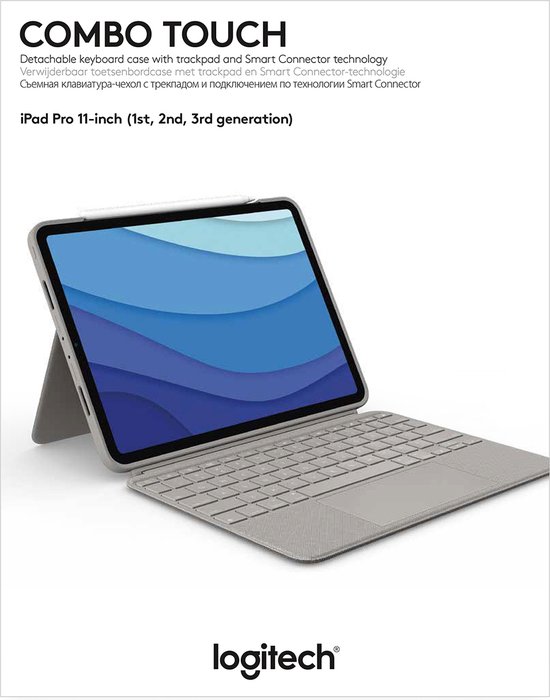 LOGITECH Combo Touch Case for Ipad (7th, 8th, 9th, 10th gen & A16) Oxford Grey En  920-011433