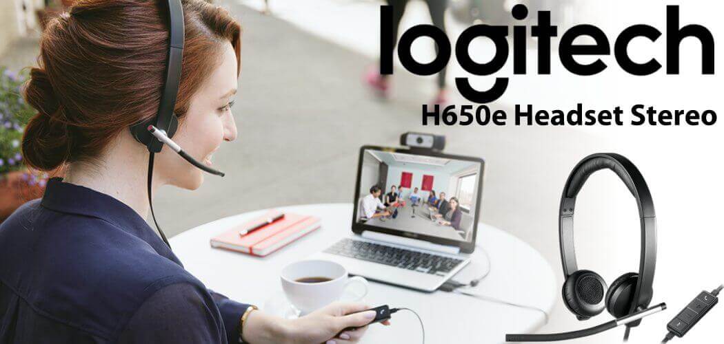 LOGITECH Pro Headset Wired H650E USB with Noise-Canceling Mic in-line controls  981-000519