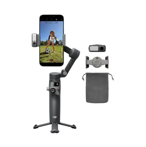 DJI Osmo Mobile 8 Advanced Tracking Combo – AI Native Tracking – Built-in Audio & Lighting – 360° Pan Rotation  DJOM8