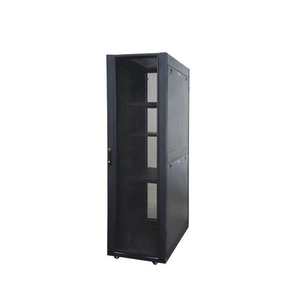 EUSSONET 42U Server Rack Cabinet - W800 × D1000 mm - Glass Door & Perforated Panels - Black | EJS6042GP SKU:EUSS3030 EJS6042GP"