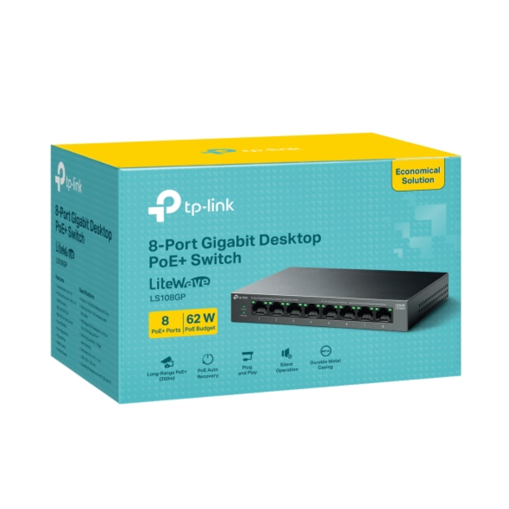 TP-LINK 8-Port Gigabit Desktop Switch with 8-Port PoE+ | LS108GP  LS108GP