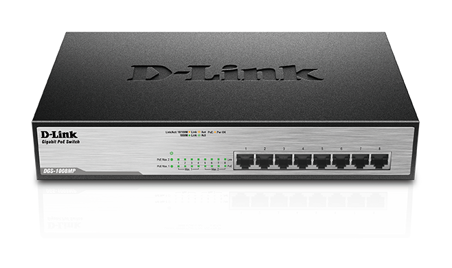D-Link 8-port 10/100/1000Base-T Unmanaged PoE Switch |DGS-1008MP  DGS-1008MP