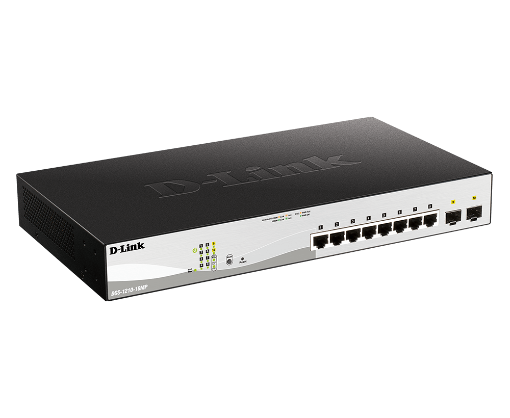 D-Link 10-Port Gigabit Smart Managed PoE Switch |DGS-1210-10MP  DGS-1210-10MP