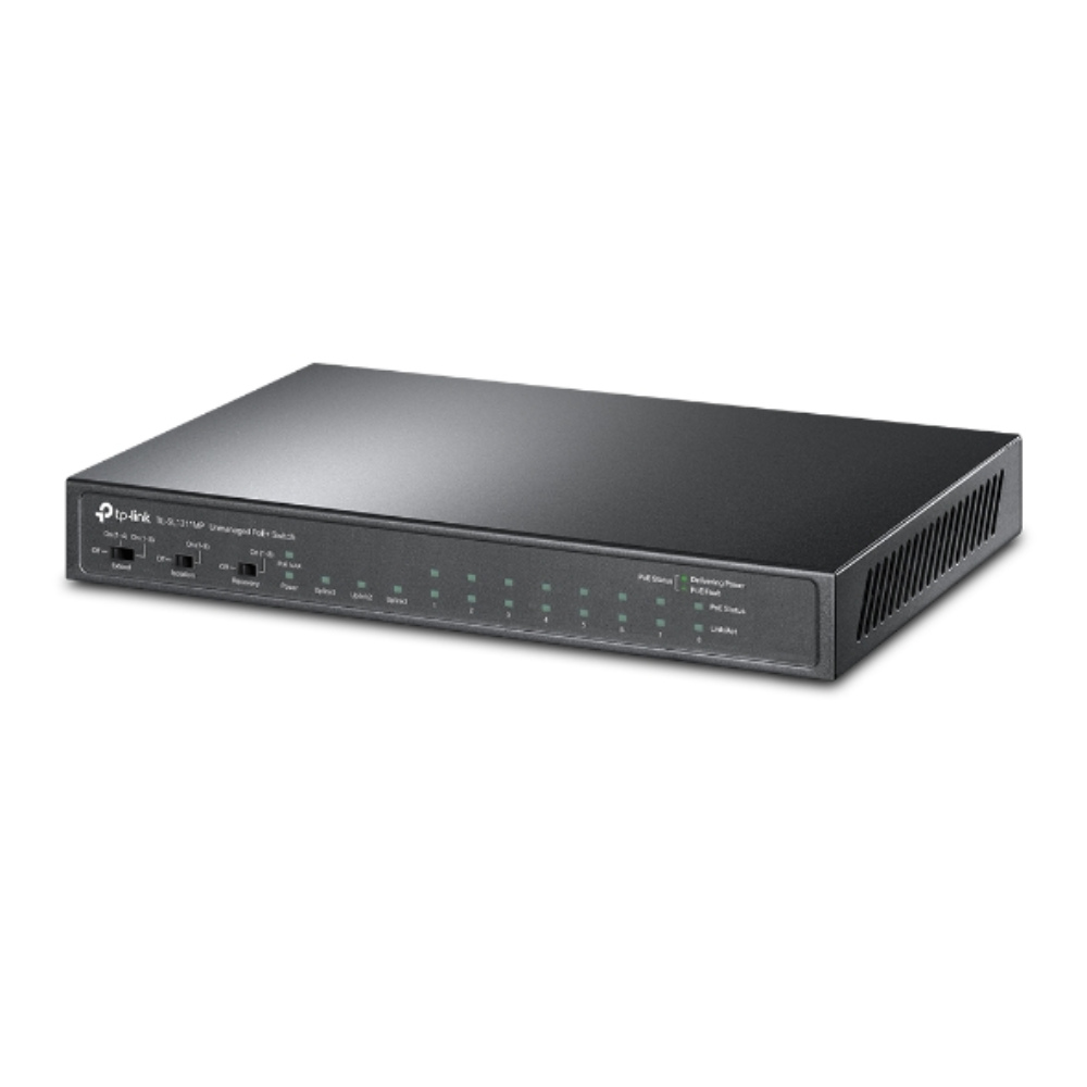 TP-Link 8-Port 10/100Mbps + 3-Port Gigabit Desktop Switch with 8-Port PoE+ | TL-SL1311MP  TL-SL1311MP